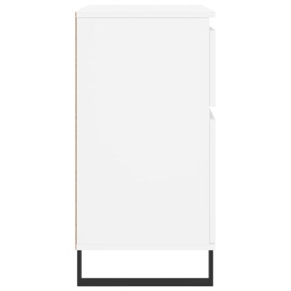 Сайдборд, бял, 60x35x70 см, инженерно дърво