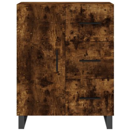 Сайдборд, опушен дъб, 69,5x34x90 см, инженерно дърво