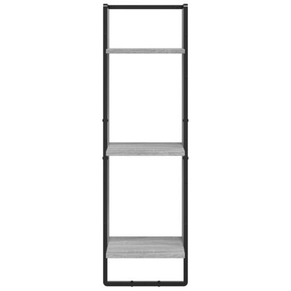 Комплект рафтове за стена 6 части сив сонома инженерно дърво