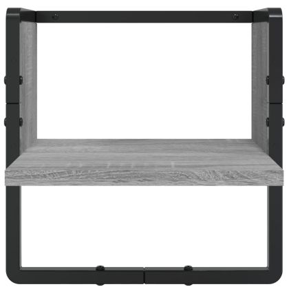 Комплект рафтове за стена 6 части сив сонома инженерно дърво