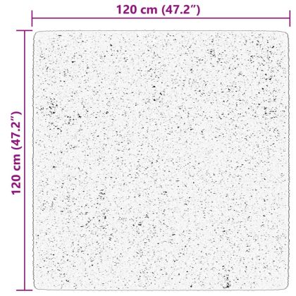 Килим HUARTE с къс косъм, мек и миещ се, кремав, 120x120 см