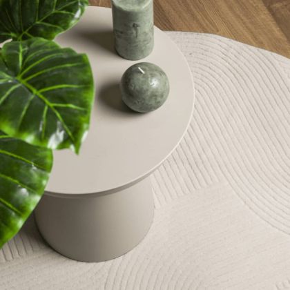 Килим "IZA" с къс косъм, скандинавски вид, кремав, Ø 200 см