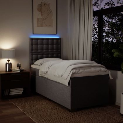 Боксспринг легло с матрак, таупе, 100x200 см, плат