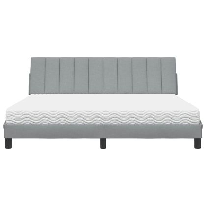 Легло с матрак Hanko, светлосиво, 180x200 см, плат