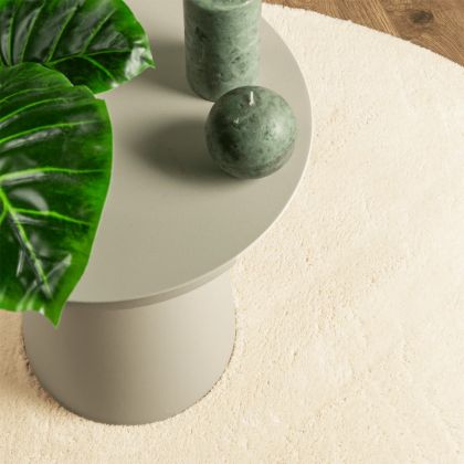 Килим HUARTE с къс косъм, мек и миещ се, кремав, Ø 200 см