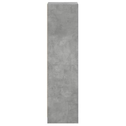 Висок шкаф със стъклени врати, бетонно сив, 35x37x142 см