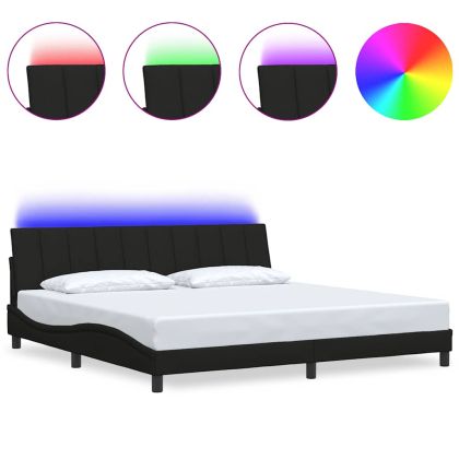 Рамка за легло без матрак Hanko, черна, 200x200 см, плат