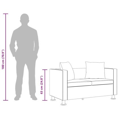 2-местен диван, изкуствена кожа, черен