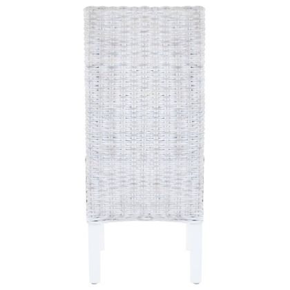 Трапезни столове, 2 бр, светлокафяви, кубу ратан и манго дърво