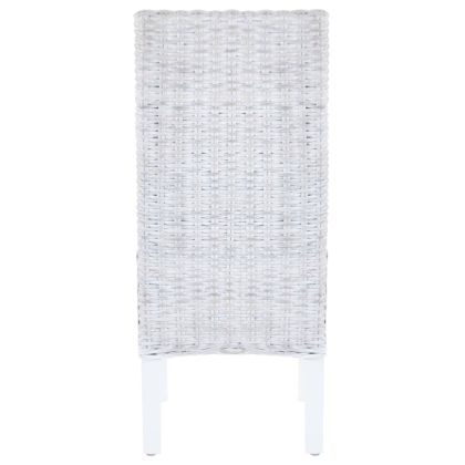 Трапезни столове, 6 бр, светлокафяви, кубу ратан и манго дърво