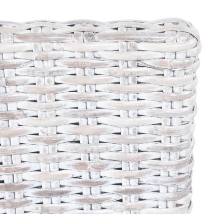 Трапезни столове, 6 бр, светлокафяви, кубу ратан и манго дърво