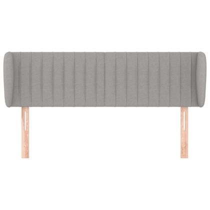 Горна табла за легло с уши, светлосива, 147x23x78/88 см, плат