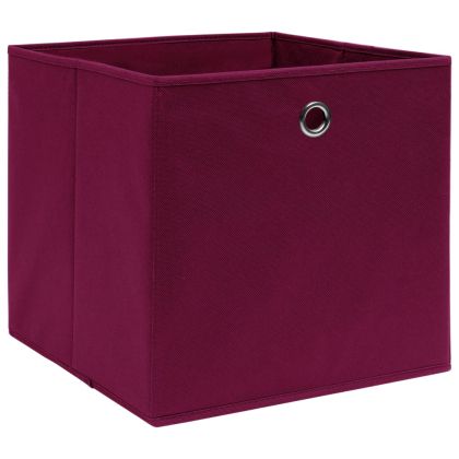 Кутии за съхранение 4 бр нетъкан плат 28x28x28 см тъмночервени