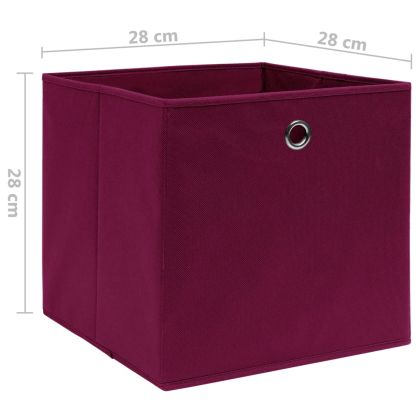 Кутии за съхранение 4 бр нетъкан плат 28x28x28 см тъмночервени