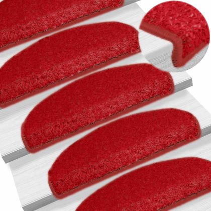 Изтривалки за стълби, 30 бр., 65x21x4 см, червени, полукръгли, големи