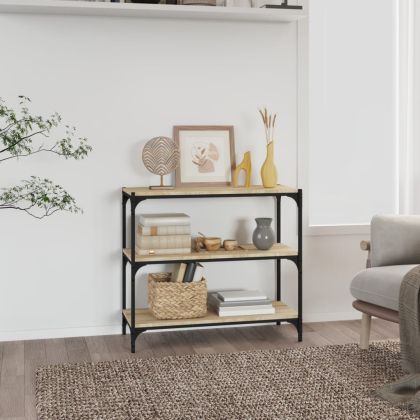 Библиотека дъб сонома 80x33x70,5 см, инженерно дърво и стомана