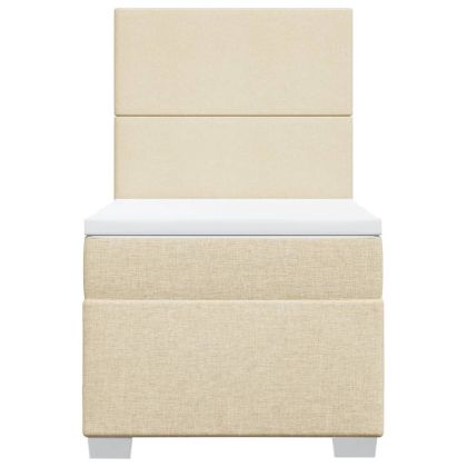 Боксспринг легло с матрак, кремава, 80x200 см, плат