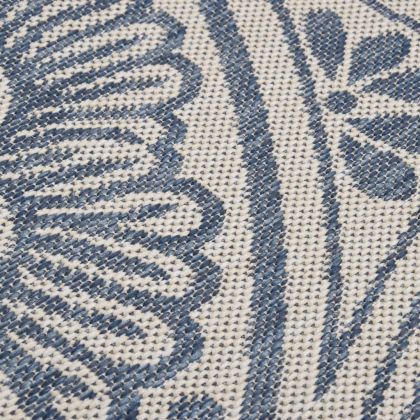 Градински плоскотъкан килим, 80x150 см, синя шарка