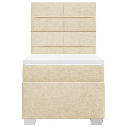 Боксспринг легло с матрак, кремава, 80x200 см, плат