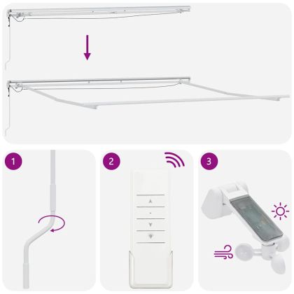 Рамка за сенник Бяло 500 × 350 cm Алуминий