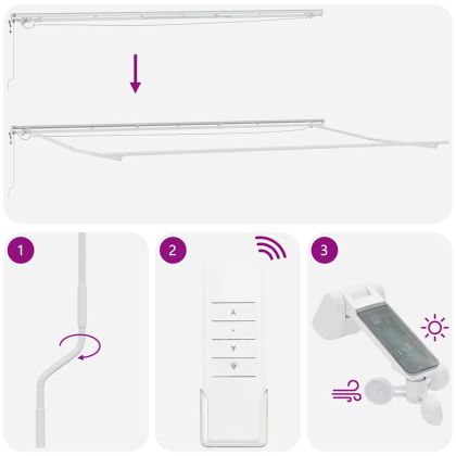 Рамка за сенник Бяло 600 × 350 cm Алуминий