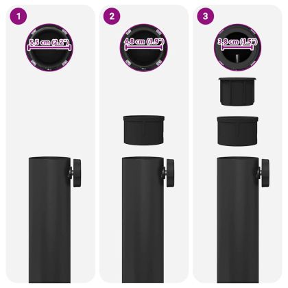 Основа за чадър Черно 45 x 45 x 31,5 см