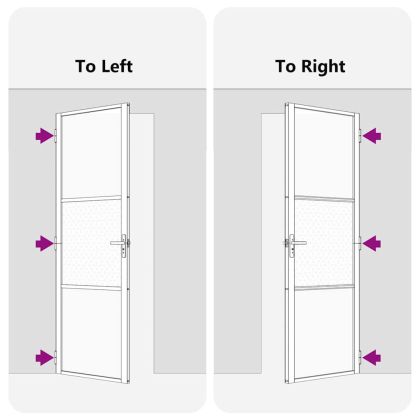 Стъклена врата Черно 76 x 3.5 x 201.5 см Алуминий