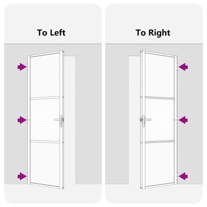 Стъклена врата На райета Черно 76 x 3.5 x 201.5 см Алуминий