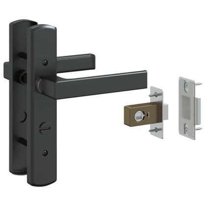 Стъклена врата На райета Черно 76 x 3.5 x 201.5 см Алуминий