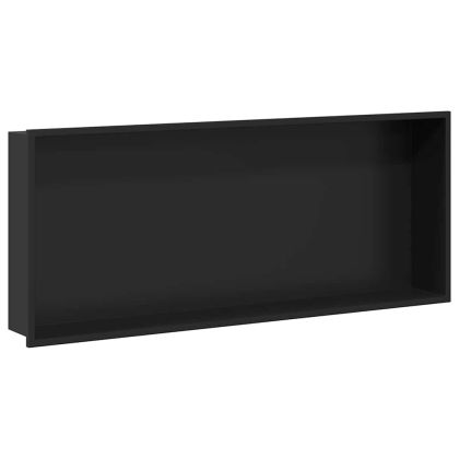 Нишата за душ Черно 75 x 30 x 9,5 см Неръждаема стомана