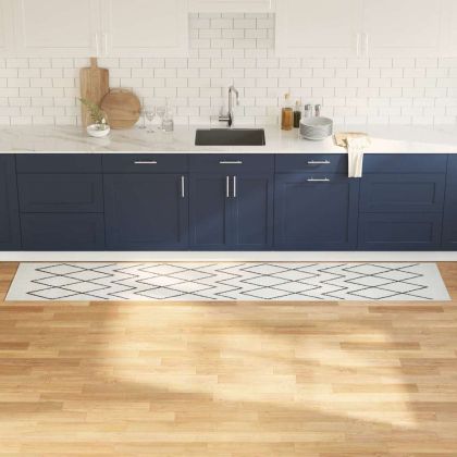 Килим за кухня Бяло 300 x 60 см Кадифе
