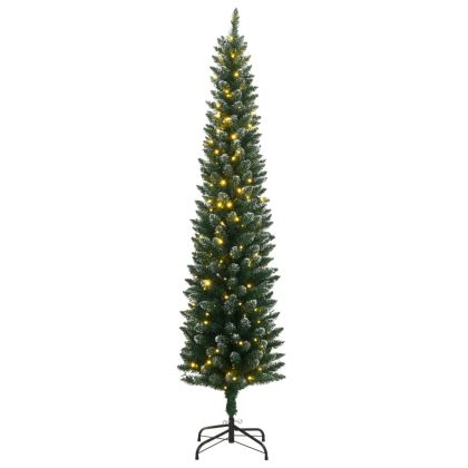 Изкуствена тънка коледна елха, 150 LED, 120 см