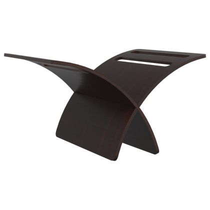 Дървена поставка за списания, подова, кафява