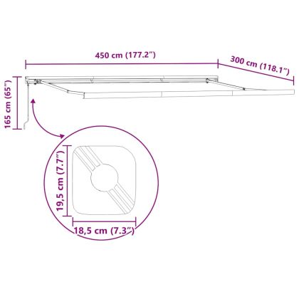 Прибираща се тента оранжево и кафяво 4,5x3 м плат и алуминий