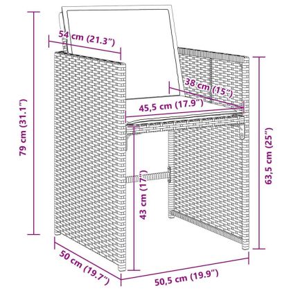 Комплект за хранене в градината 5 pcs Черно полиратан