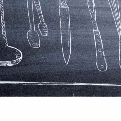 Килим за кухня Черно 150 x 45 см Кадифе