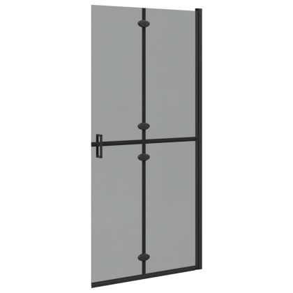 Стена за душ с влизане Черно 90 x 6.5 x 190 см