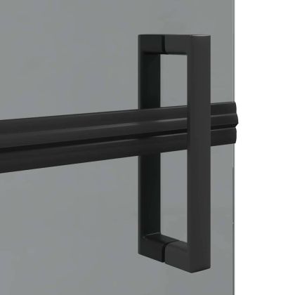 Стена за душ с влизане Черно 90 x 6.5 x 190 см