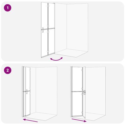 Стена за душ с влизане Златист 80 x 6,5 x 190 см