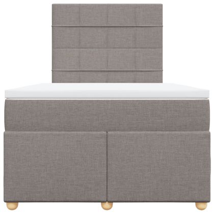 Боксспринг легло с матрак, таупе, 120x200 см, плат