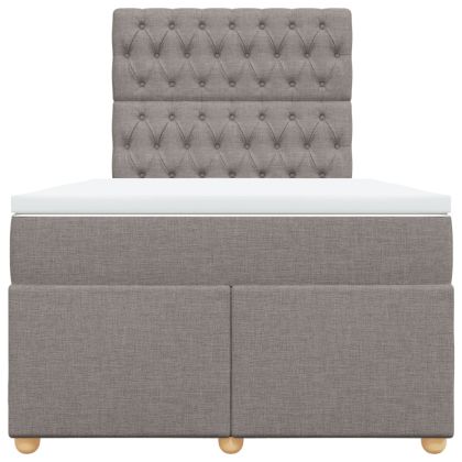 Боксспринг легло с матрак, таупе, 120x200 см, плат