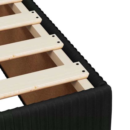 Боксспринг легло с матрак, черно, 140x200 см, кадифе