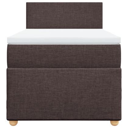 Боксспринг легло с матрак, тъмнокафяво, 80x200 см, плат