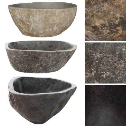 Мивка от речен камък, овална, (37-46)x(29-36) см
