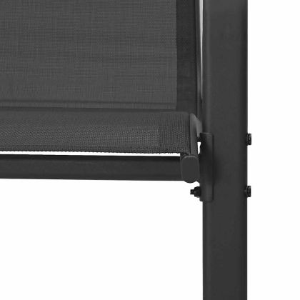 Стифиращи градински столове, 6 бр, черни, тъкан textilene