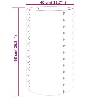 Градински плантер поцинкована стомана 40x40x68 см зелен