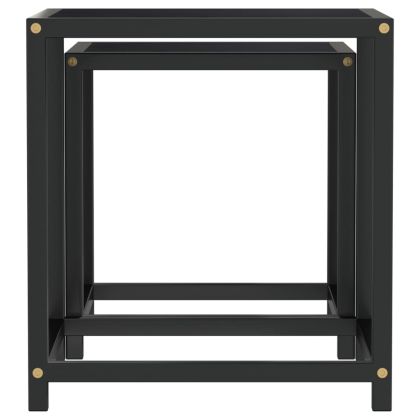 Маси за чай, 2 бр, МДФ, черни