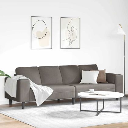 Диван с възглавница Светлосиво 250 x 77 x 76 см Кордюрова тъкан