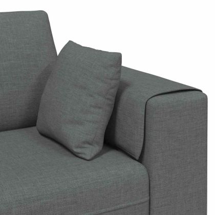 Диван с възглавница Тъмен сив 250 x 77 x 76 см текстил