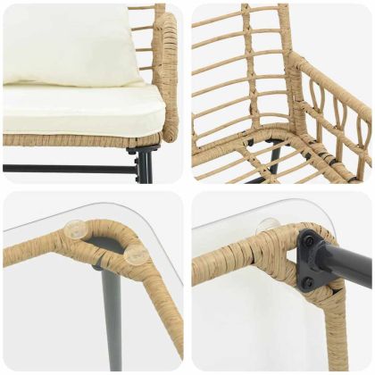 Комплект градинска мебел 4 pcs Черно и антрацит полиратан